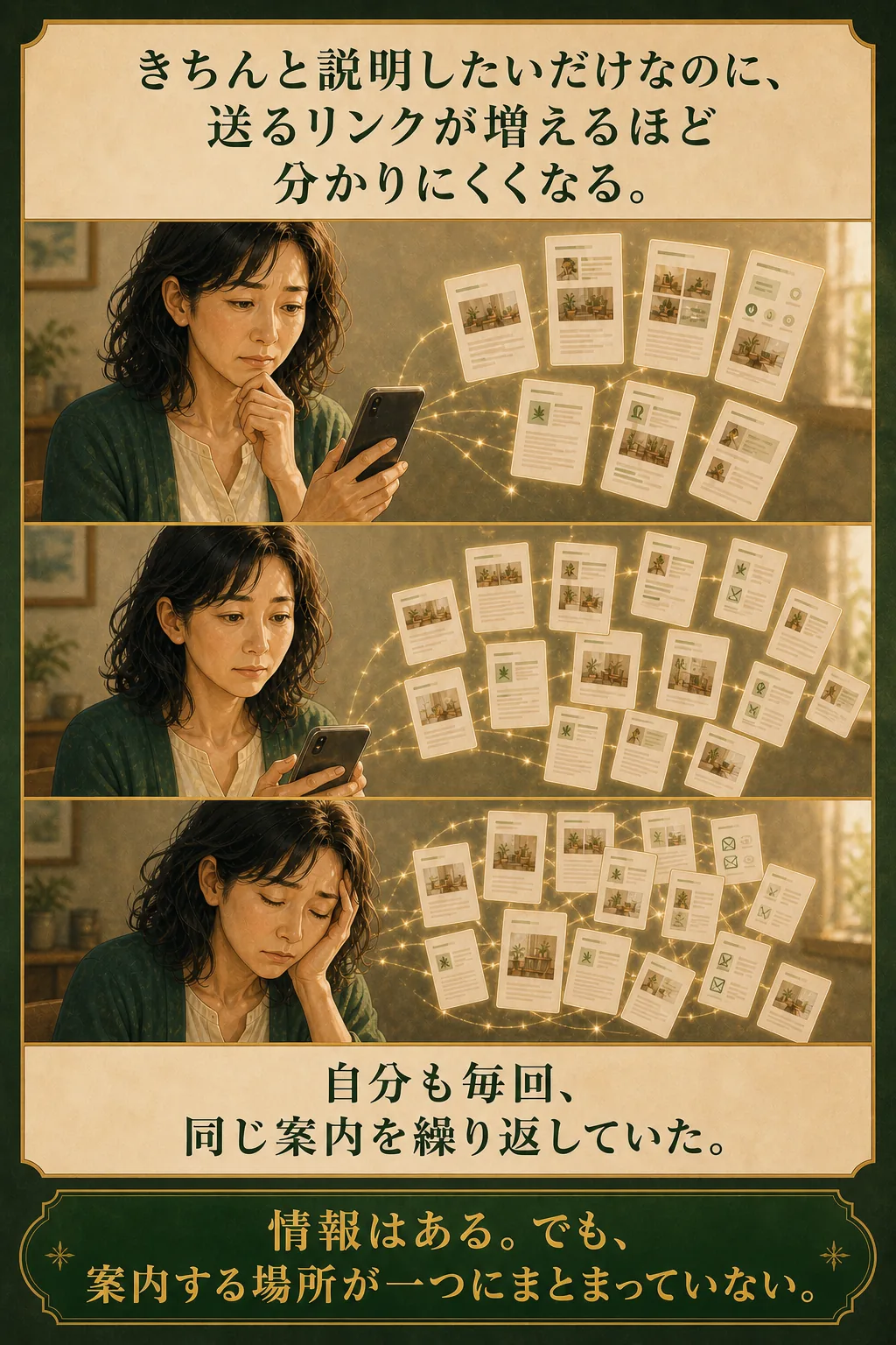 送るリンクが増えるほど案内が分かりにくくなる