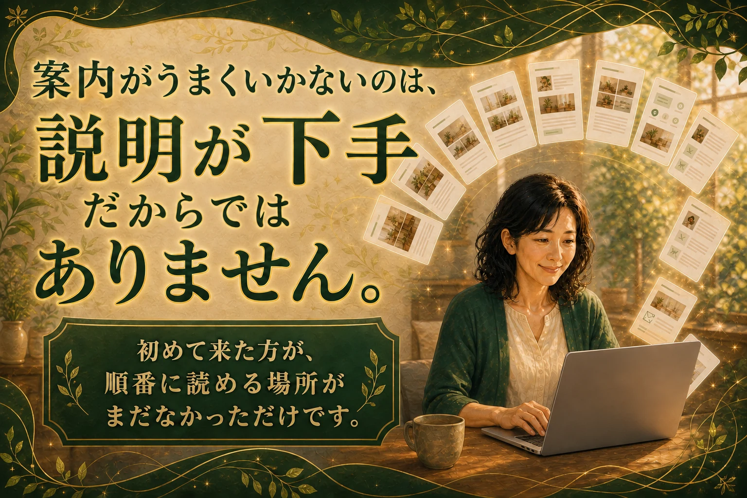 説明が下手なのではなく順番に読める場所がなかった