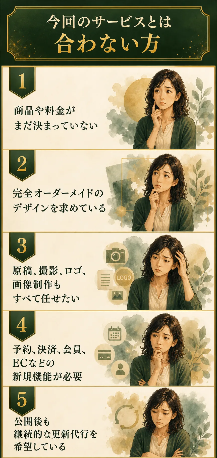 今回のサービスとは合わない方