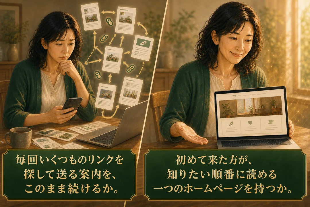複数リンクで案内を続けるか一つのホームページを持つか