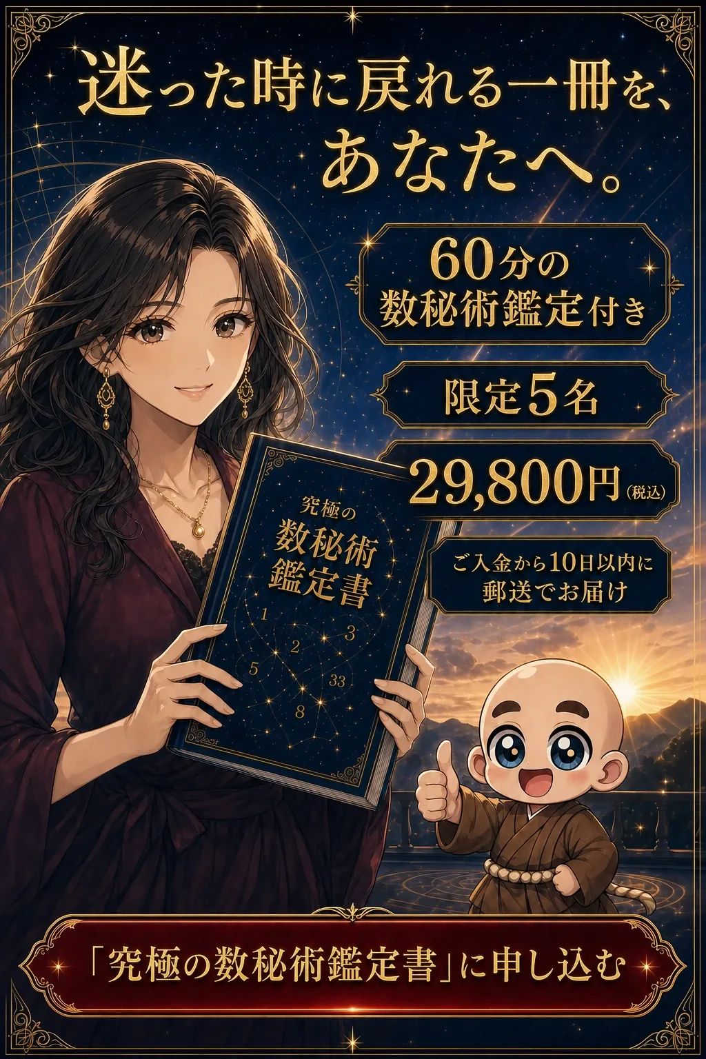 究極の数秘術鑑定書 最終案内 「究極の数秘術鑑定書」に申し込む