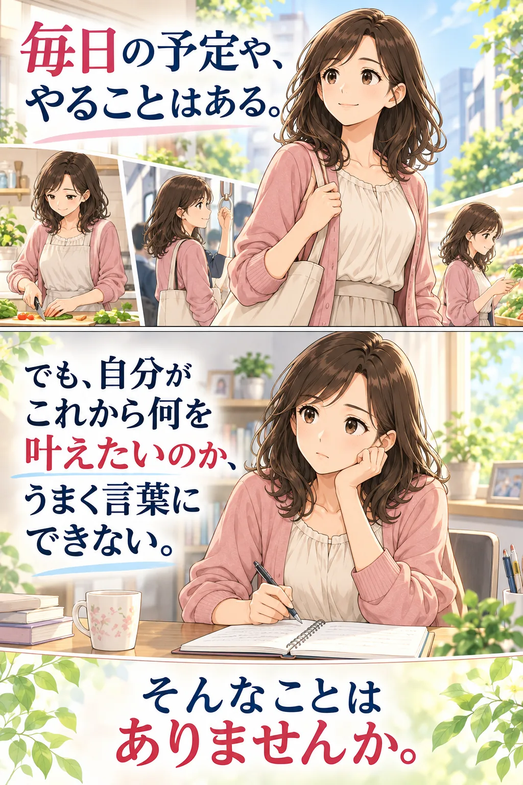 毎日の予定はあるが自分がこれから叶えたいことを言葉にできない人への問い