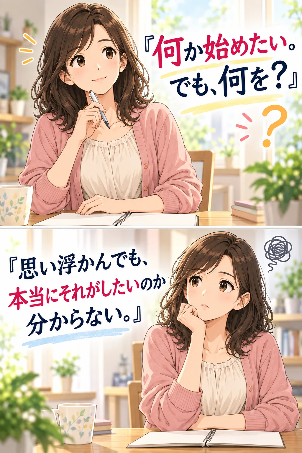 何か始めたいと思っても何をしたいのか分からず立ち止まる場面