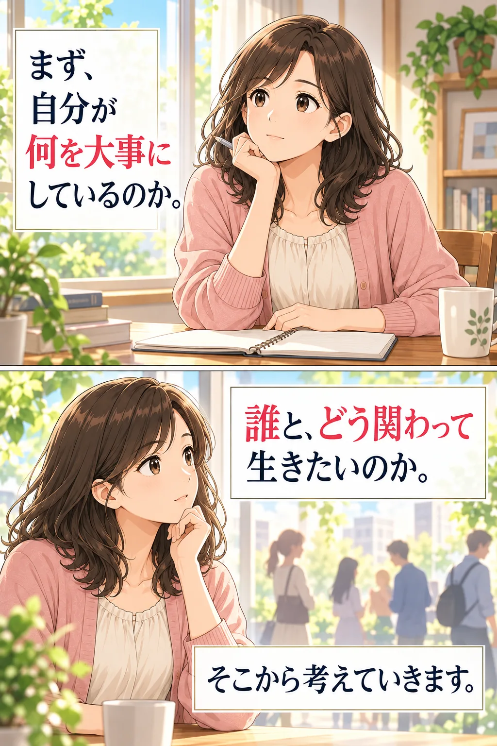 自分が大事にしていることや人とどう関わって生きたいかを考える