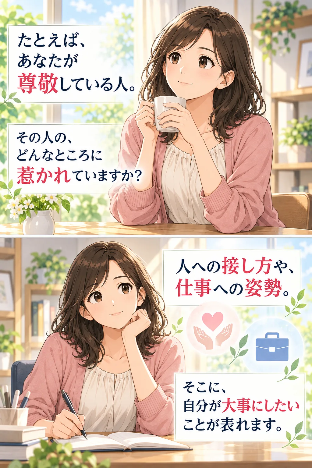 尊敬する人のどんなところに惹かれるかを考える問い