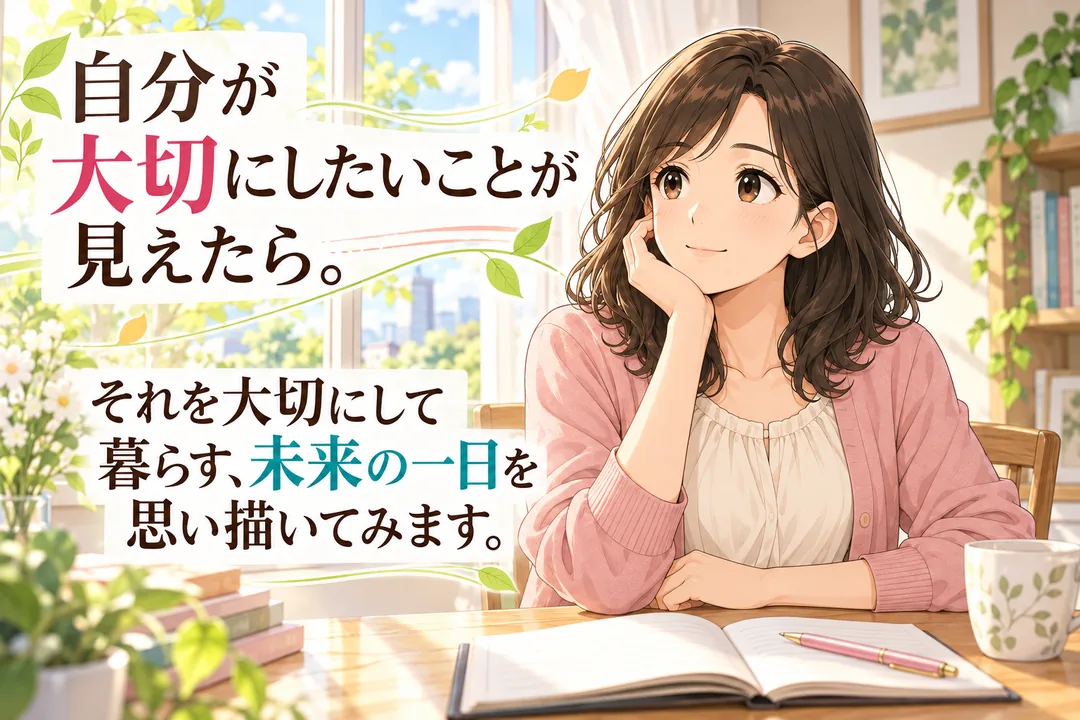 大切にしたいことをもとに未来の一日を思い描く案内