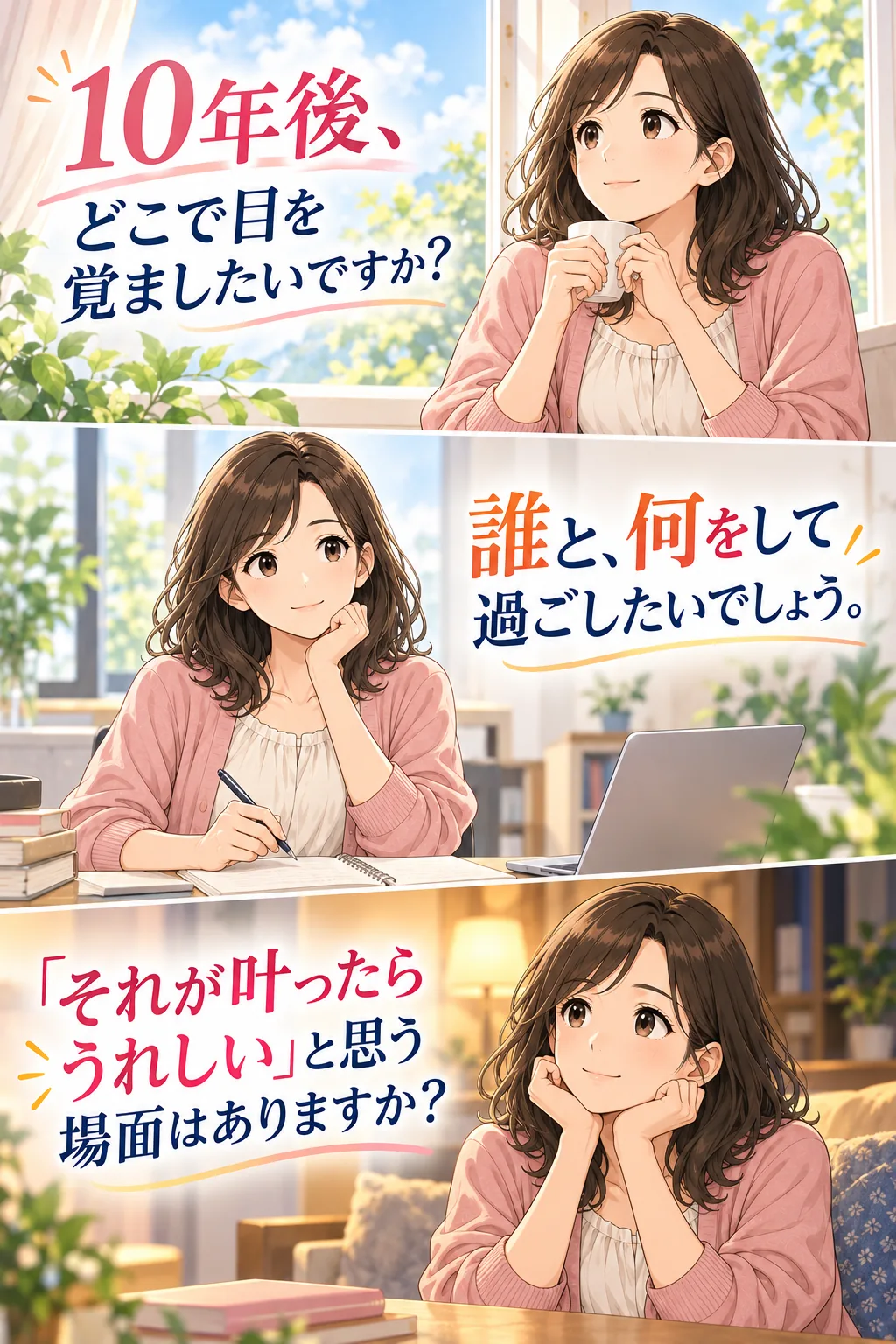 10年後にどこで誰と何をして過ごしたいかを考える問い