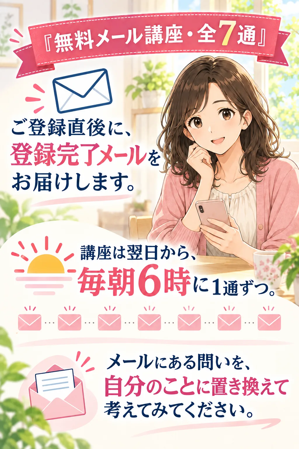 無料7通のメール配信と登録後の受信案内