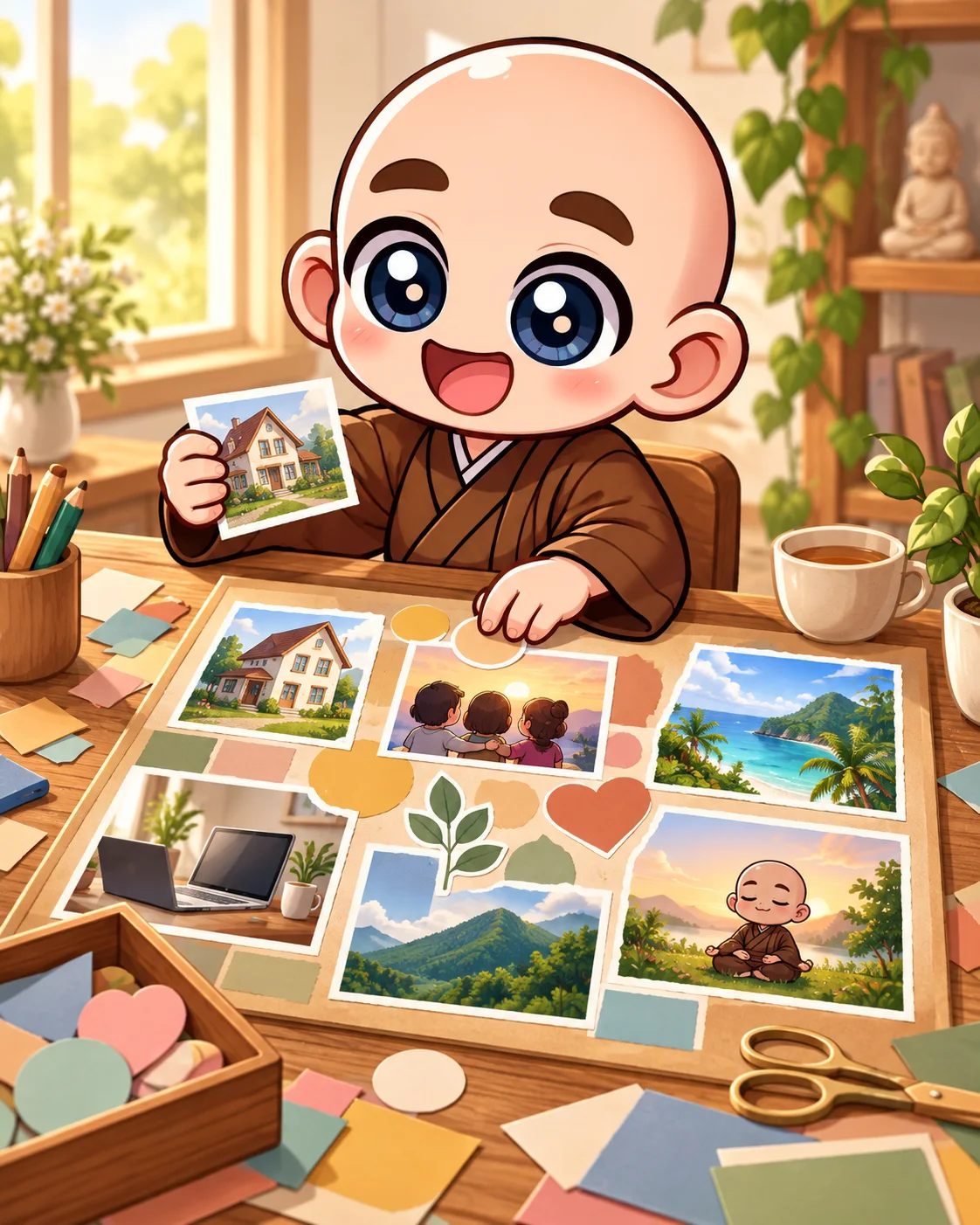 望む未来を一枚の予祝マップにまとめる様子