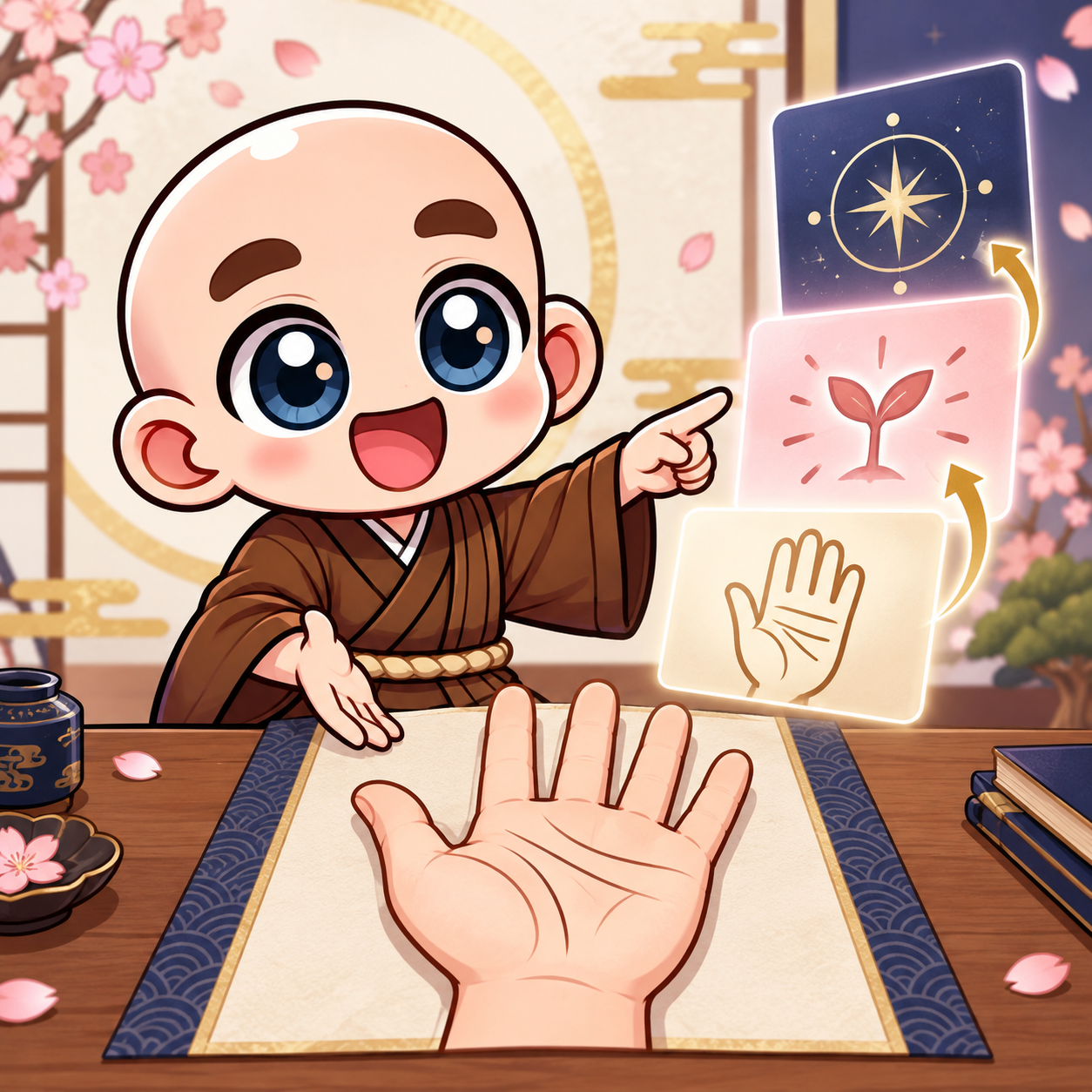 解釈の仕組みを表す東志醒のキャラクターイラスト