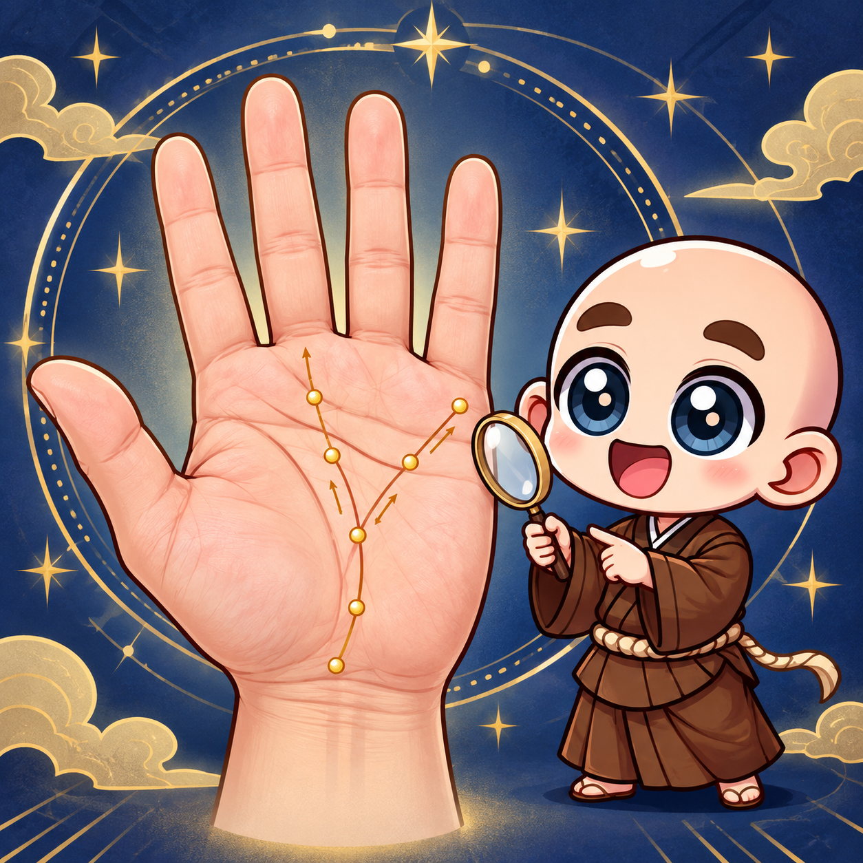 流年法を表す東志醒のキャラクターイラスト