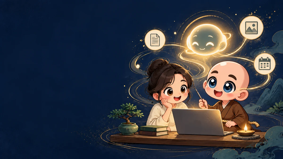 東志醒のキャラクターと一緒にAIの使い方を学ぶイメージ