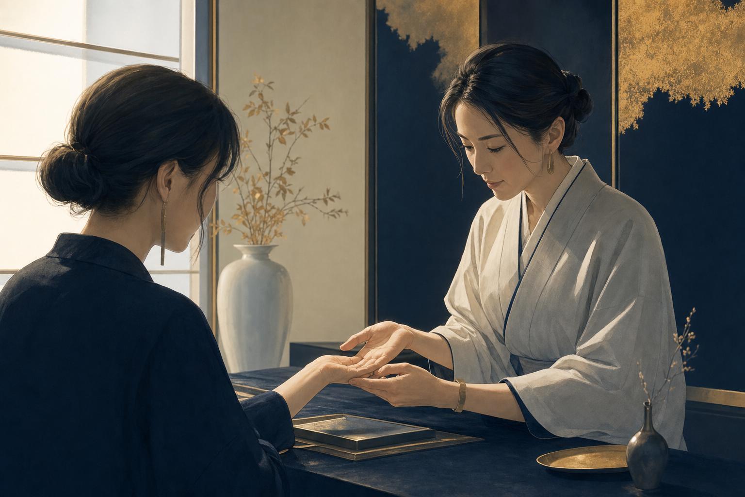 落ち着いて話を聞く個人鑑定のイメージ
