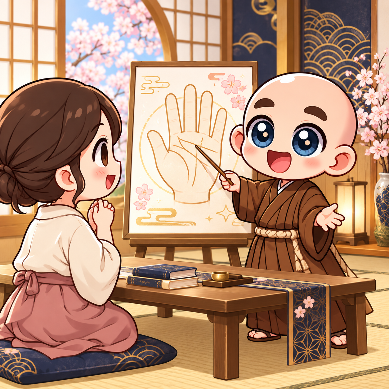受講生へ個別レッスンを行う東志醒のキャラクター