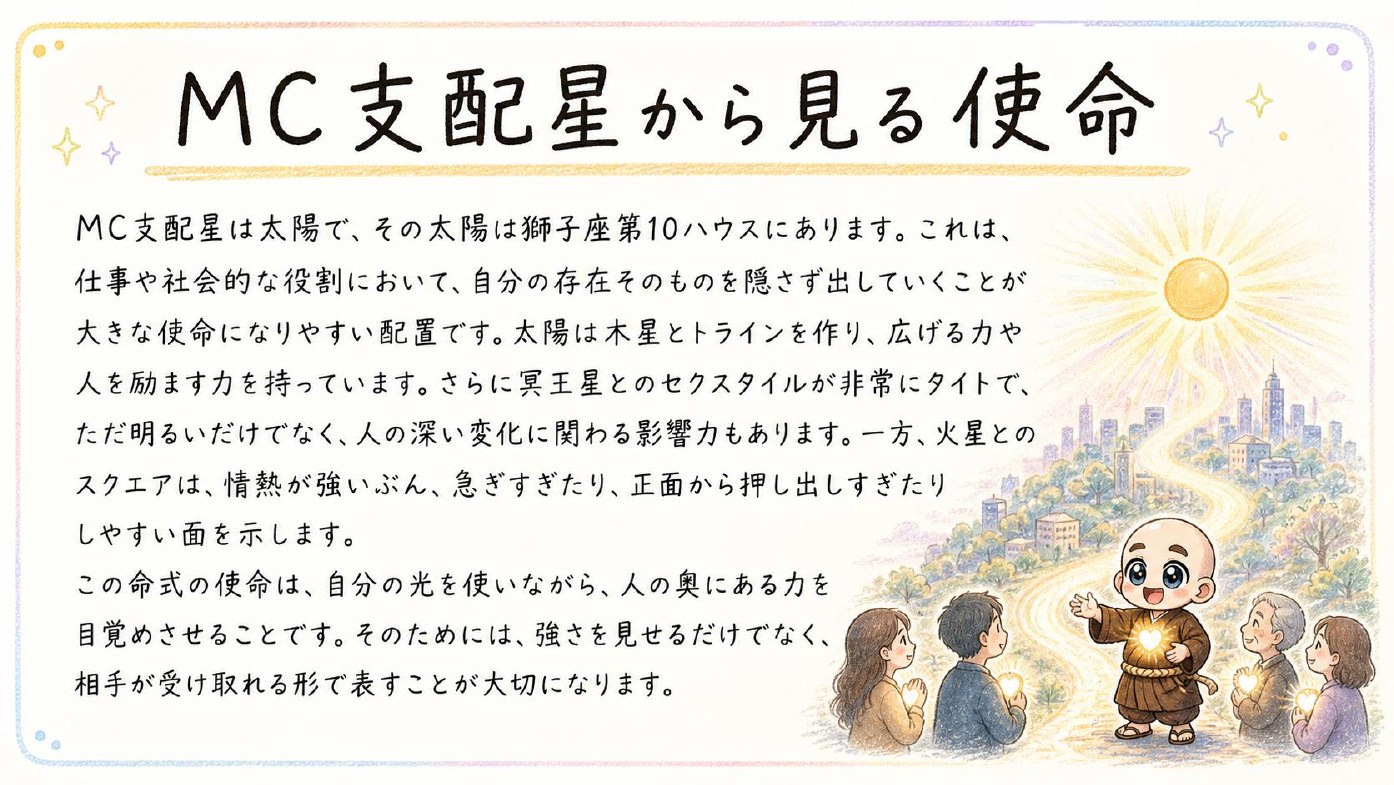 MCと支配星から仕事や使命を読む鑑定サンプル