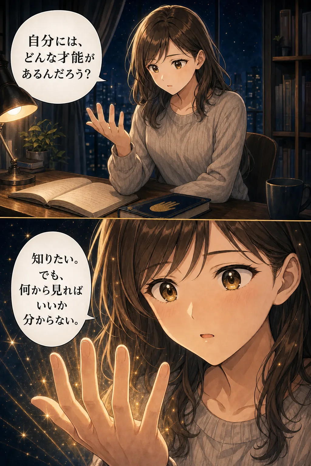 手相の悩みに共感する案内