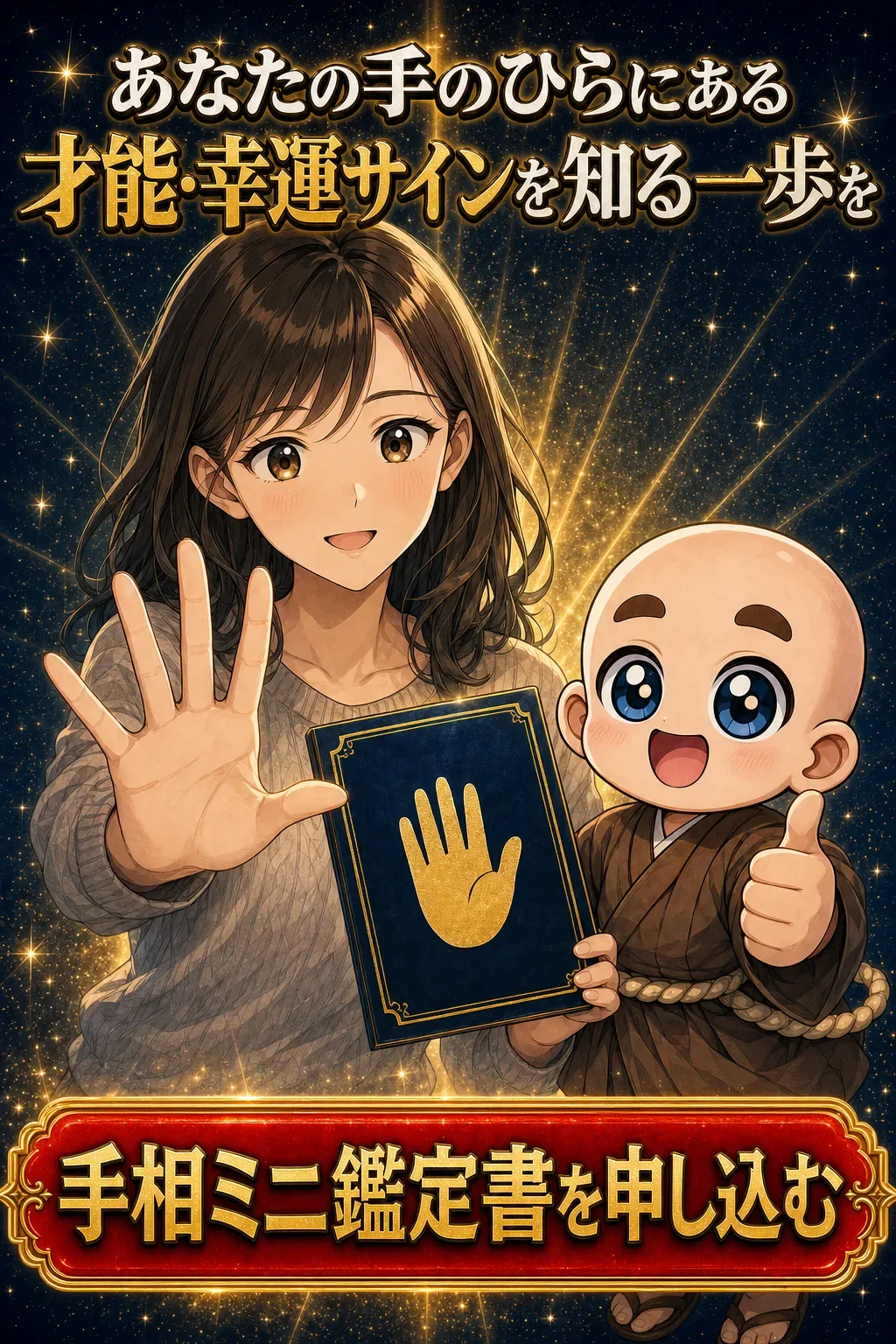 手相ミニ鑑定書の申込み案内
