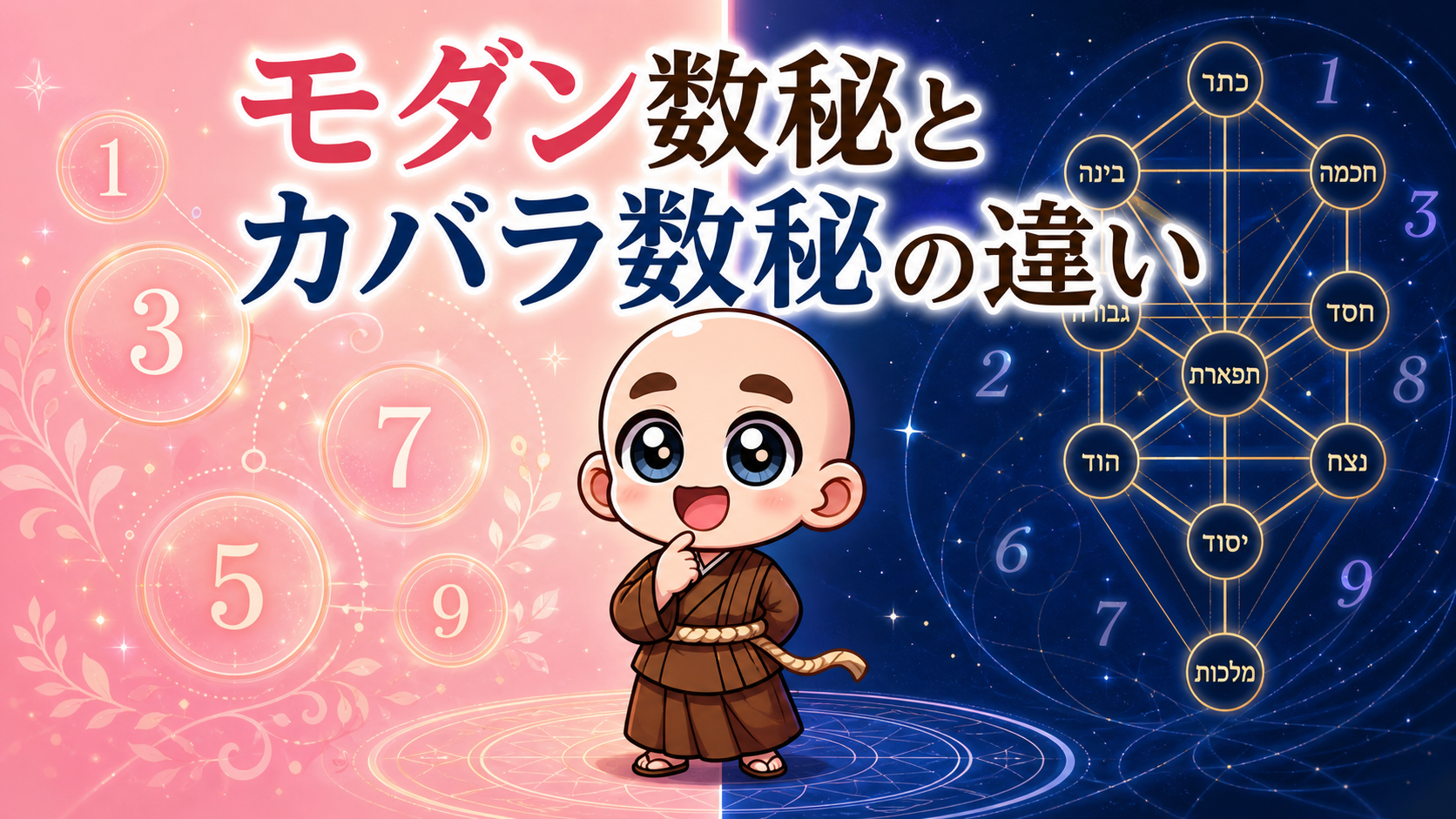 モダンヌメロロジーとカバラ数秘術の違いを紹介するタイトル画像
