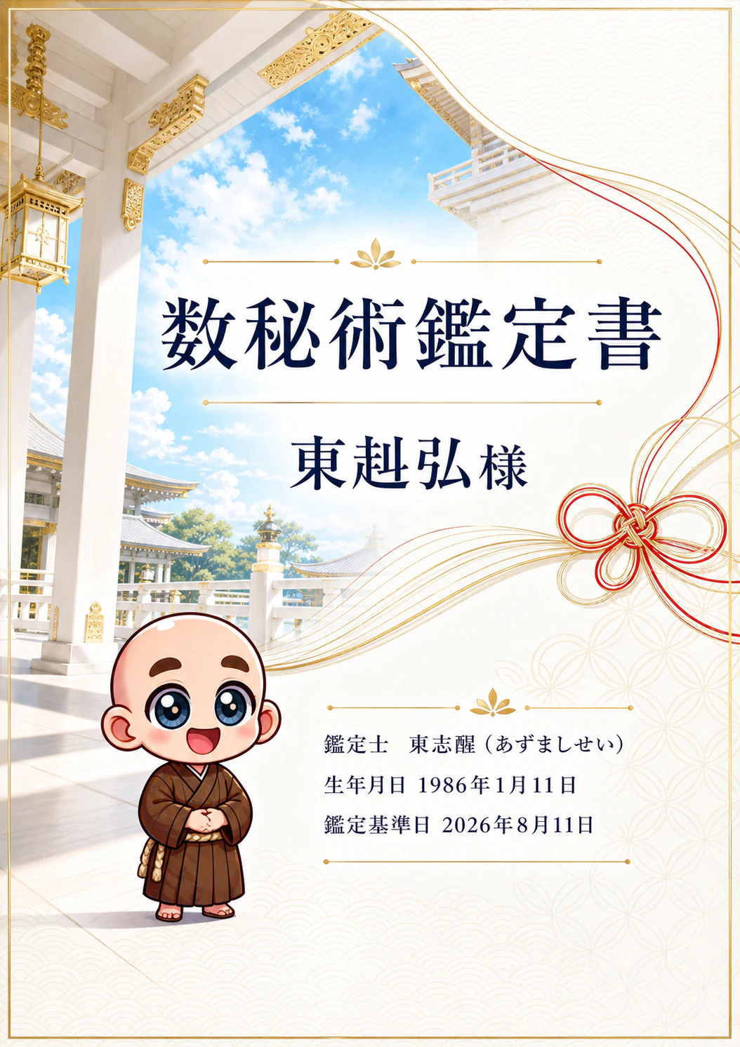 究極の数秘術鑑定書 完成サンプル 1ページ目