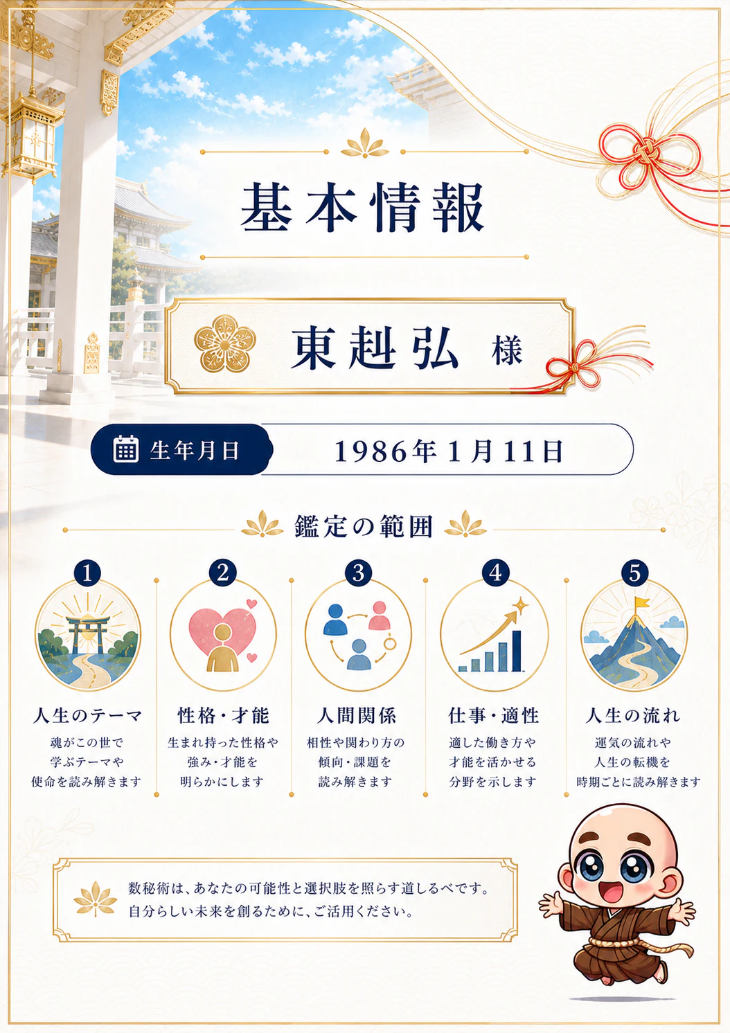 究極の数秘術鑑定書 完成サンプル 2ページ目