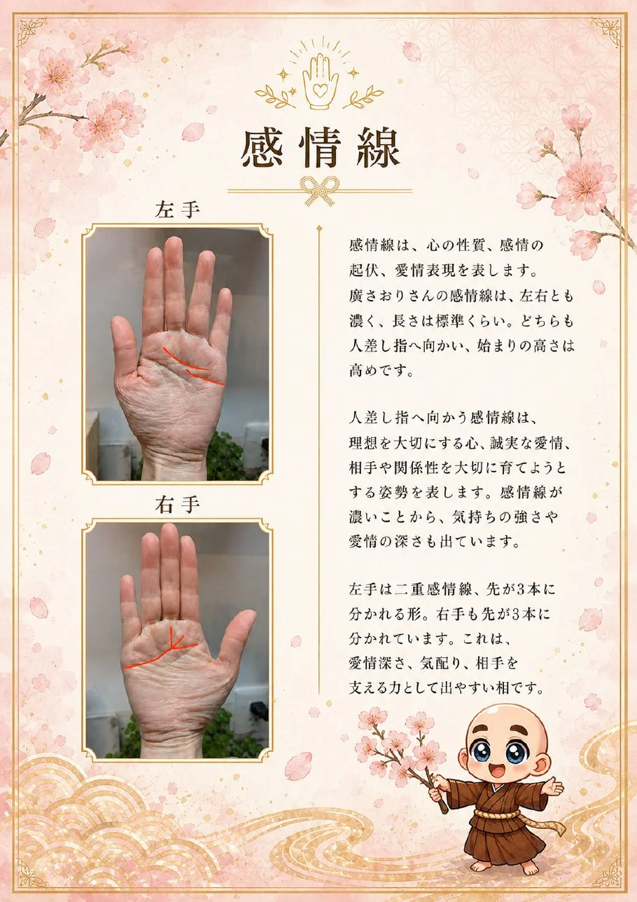 究極の手相鑑定書サンプル 6ページ目|主要7線の解説