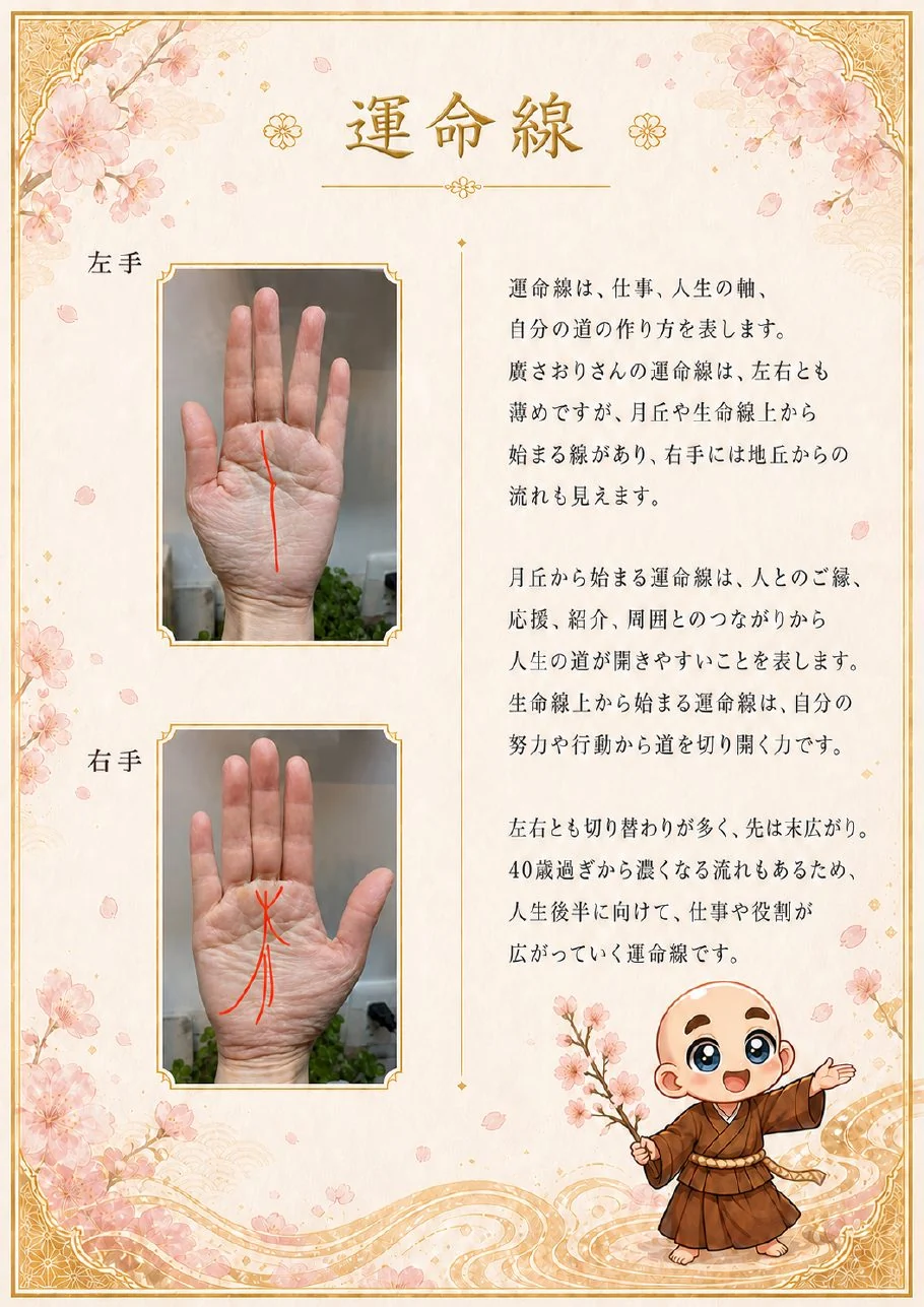究極の手相鑑定書サンプル 7ページ目|主要7線の解説