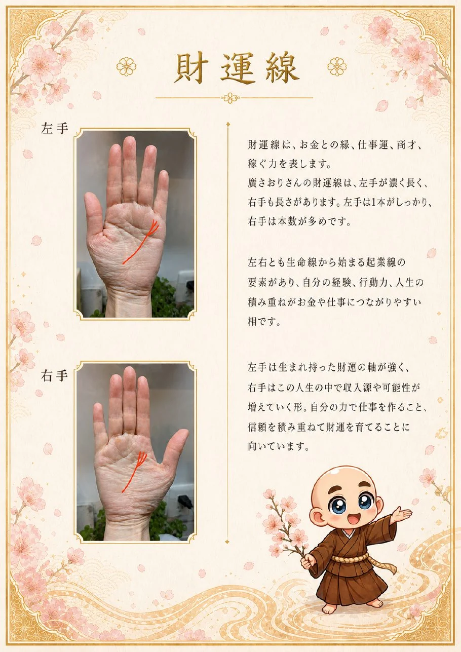 究極の手相鑑定書サンプル 9ページ目|主要7線の解説