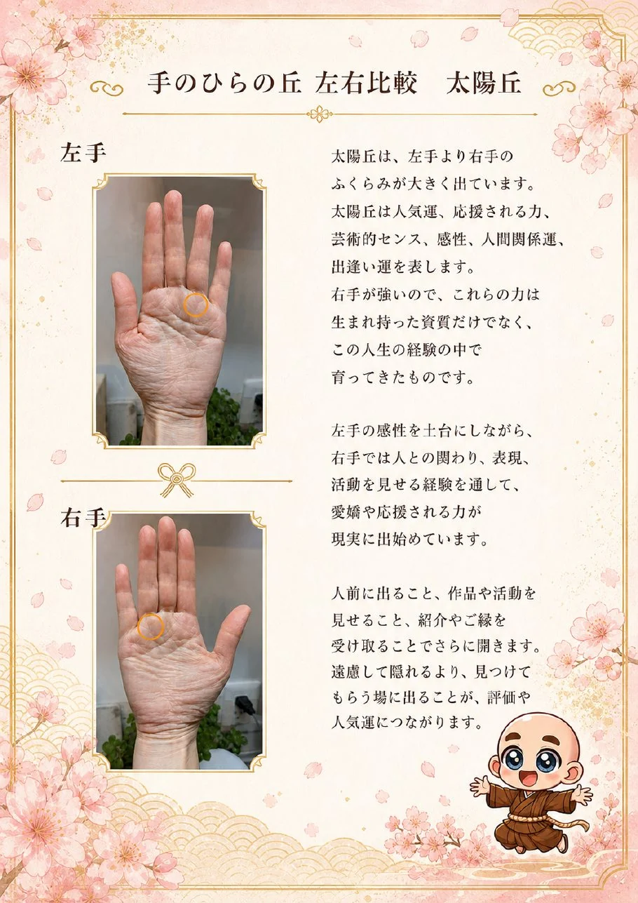 究極の手相鑑定書サンプル 13ページ目|手のひらの丘の解説
