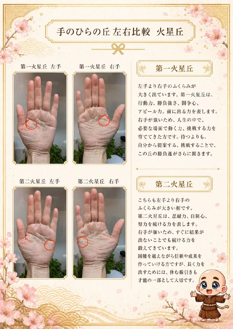 究極の手相鑑定書サンプル 15ページ目|手のひらの丘の解説