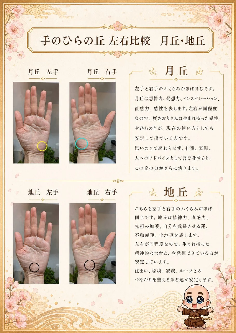究極の手相鑑定書サンプル 17ページ目|手のひらの丘の解説