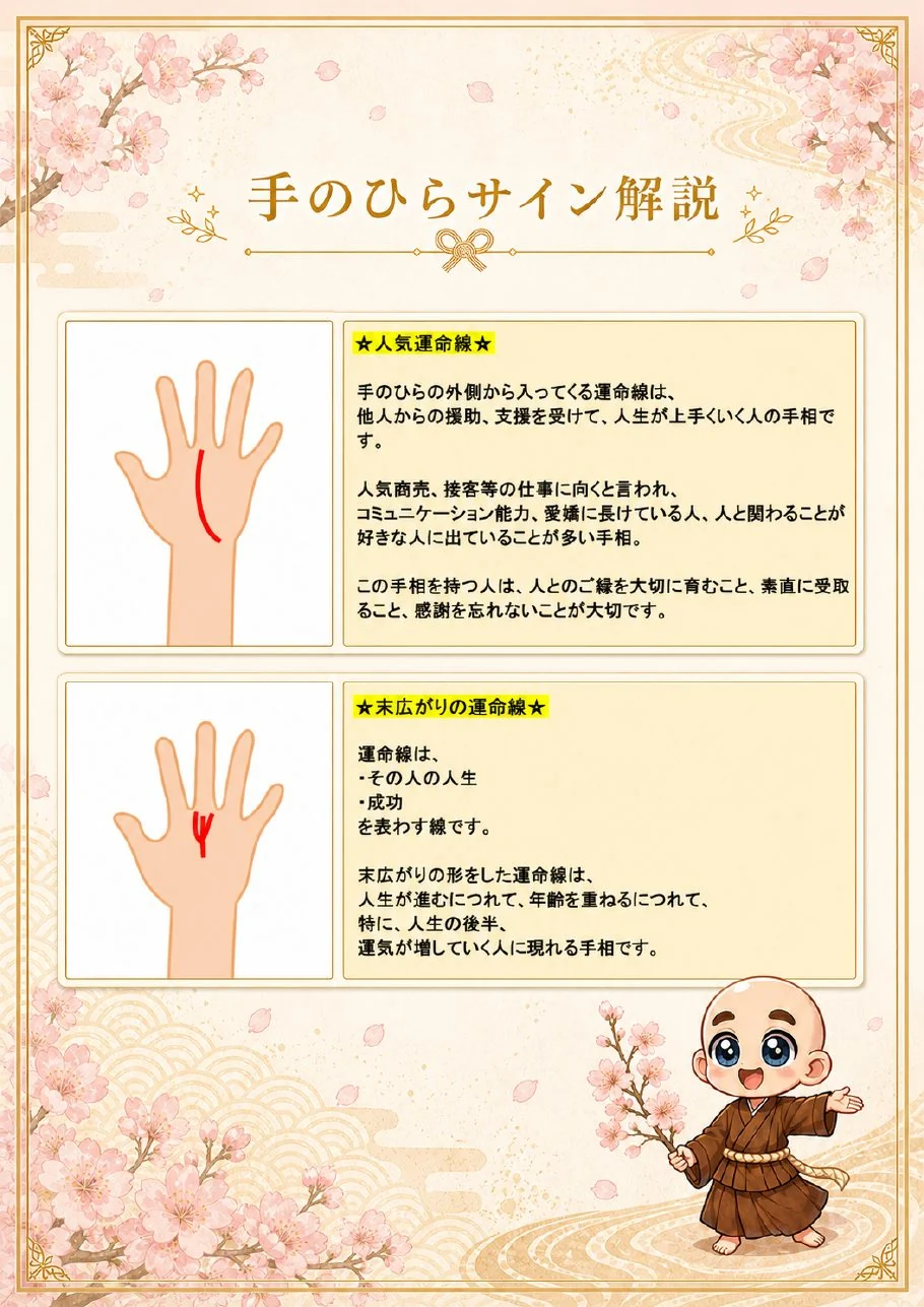 究極の手相鑑定書サンプル 28ページ目|手のひらサインの解説