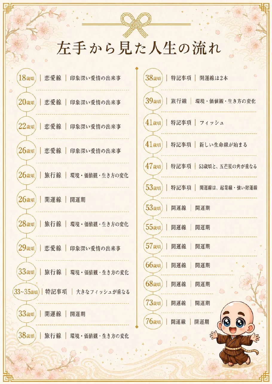 究極の手相鑑定書サンプル 40ページ目|過去から未来の開運期・転機