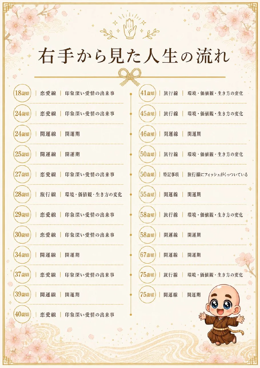 究極の手相鑑定書サンプル 41ページ目|過去から未来の開運期・転機