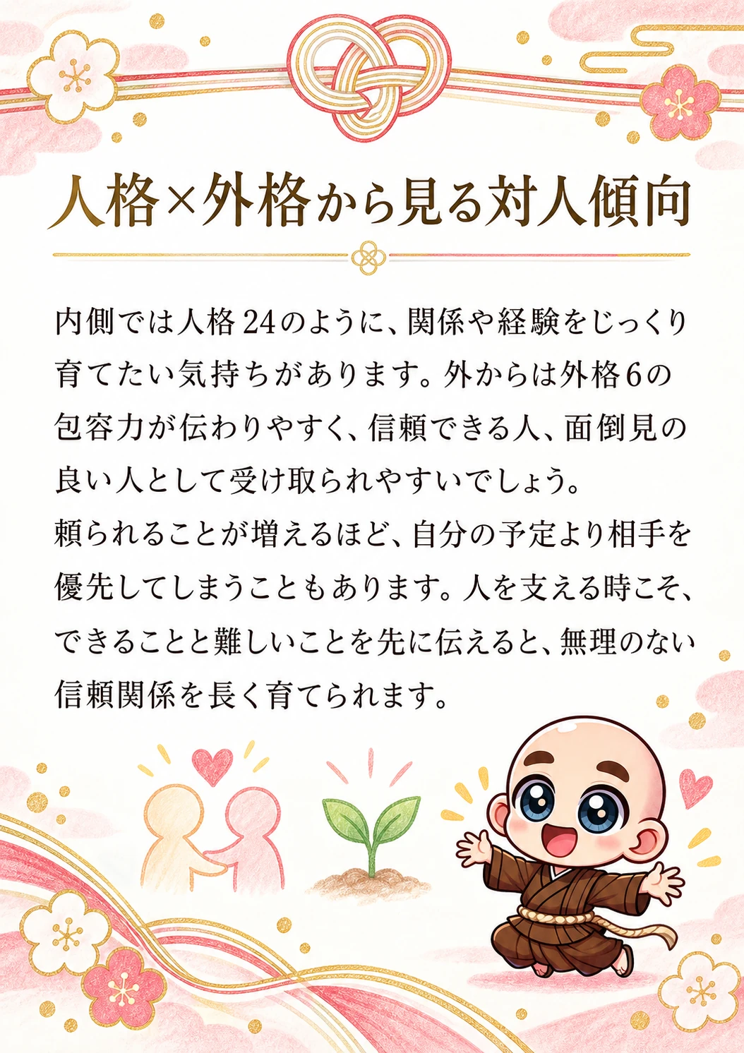 姓名判断鑑定書サンプル 24ページ目 人格・外格から見る対人傾向