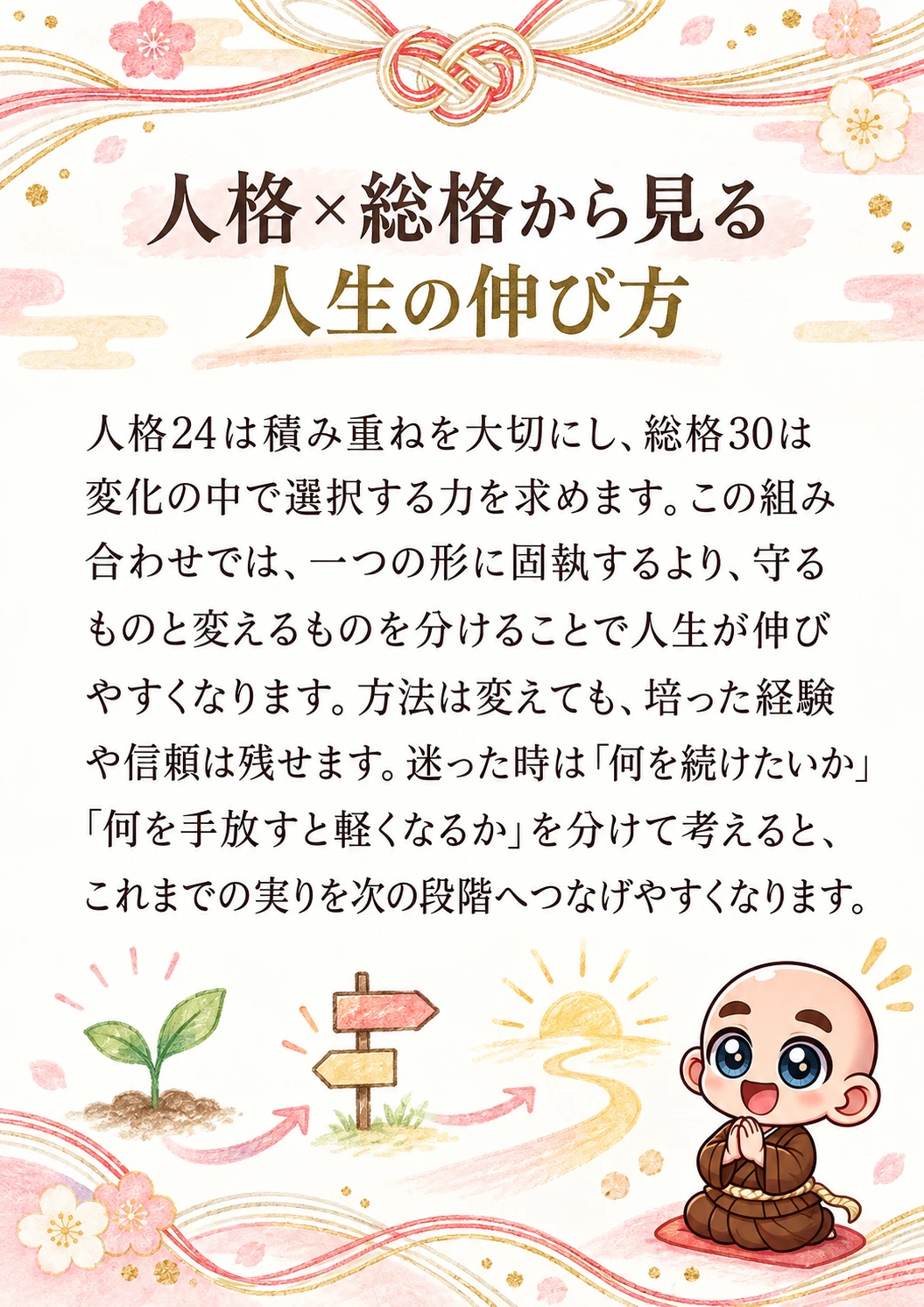 姓名判断鑑定書サンプル 25ページ目 人格・総格から見る人生の伸び方