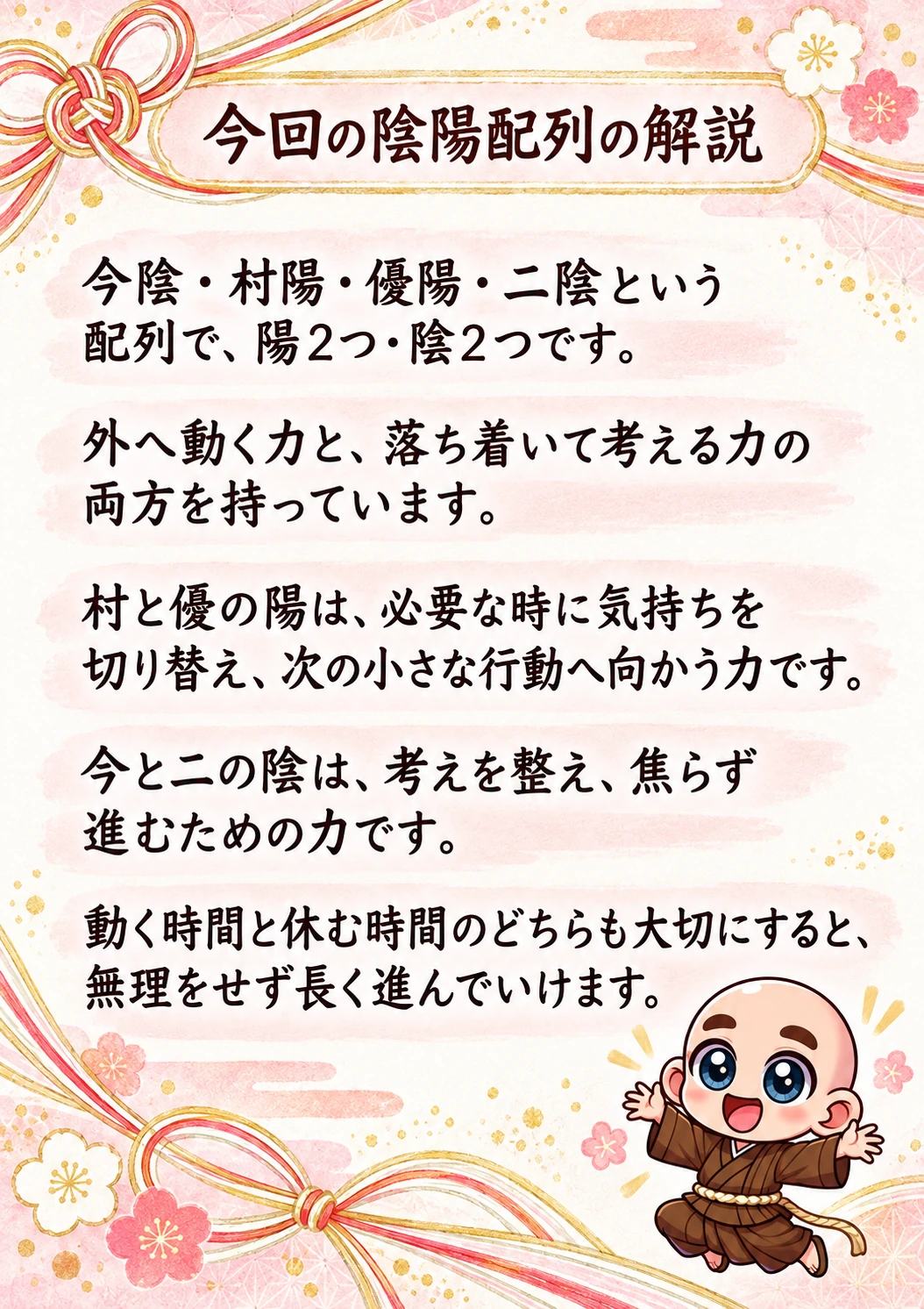姓名判断鑑定書サンプル 32ページ目 今回の陰陽配列の解説