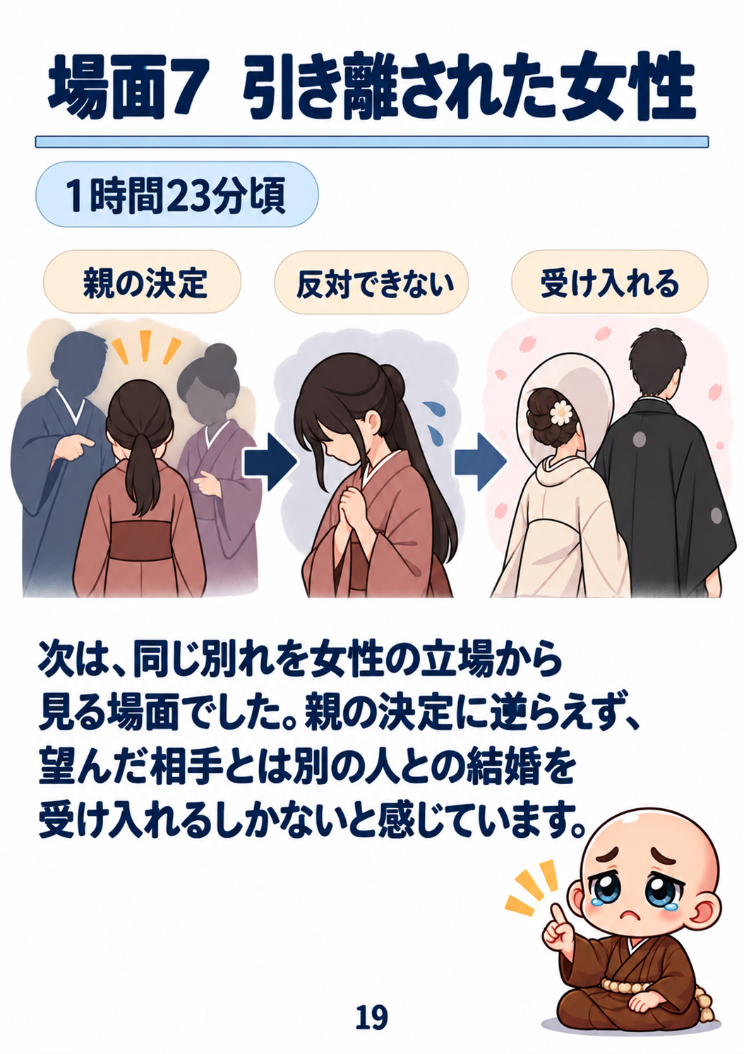 過去生カルマ解放セッション振り返り資料 19ページ目・場面7・別れを迎えた女性