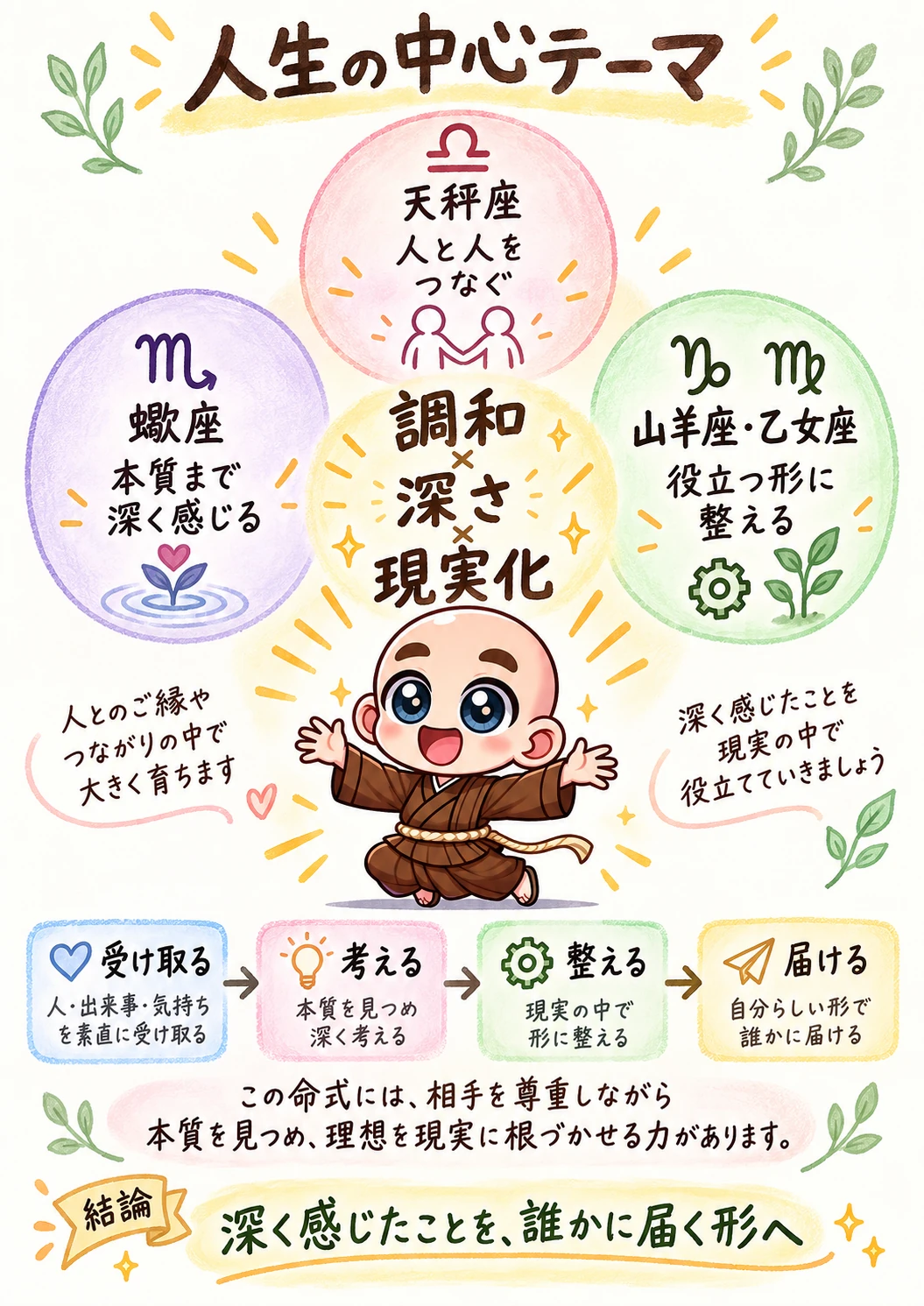 出生時間がわからない方向け西洋占星術鑑定書サンプル 44ページ目 人生の中心テーマ