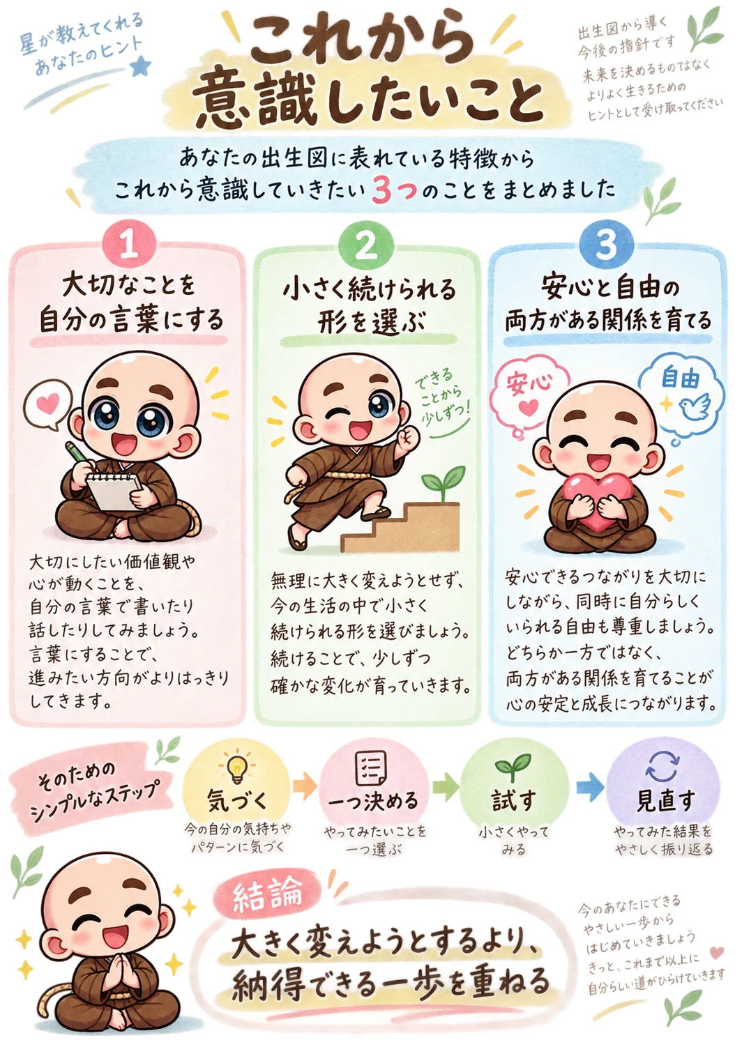 出生時間がわからない方向け西洋占星術鑑定書サンプル 45ページ目 これから意識したいこと