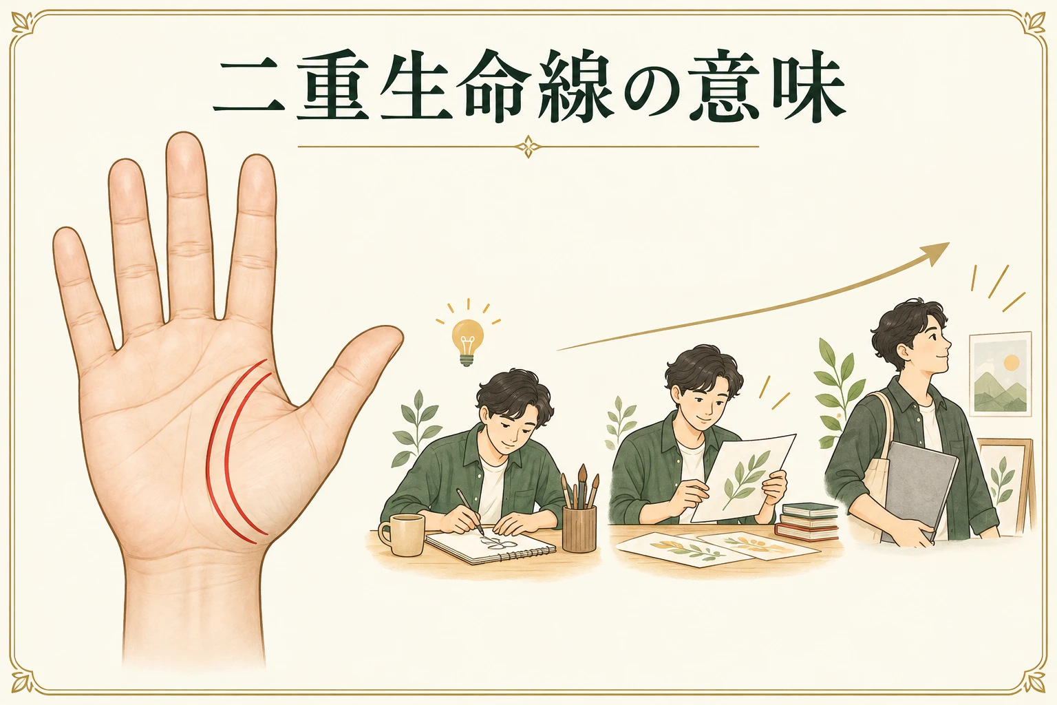 二重生命線がある人は、体力も意志も強い?の解説画像
