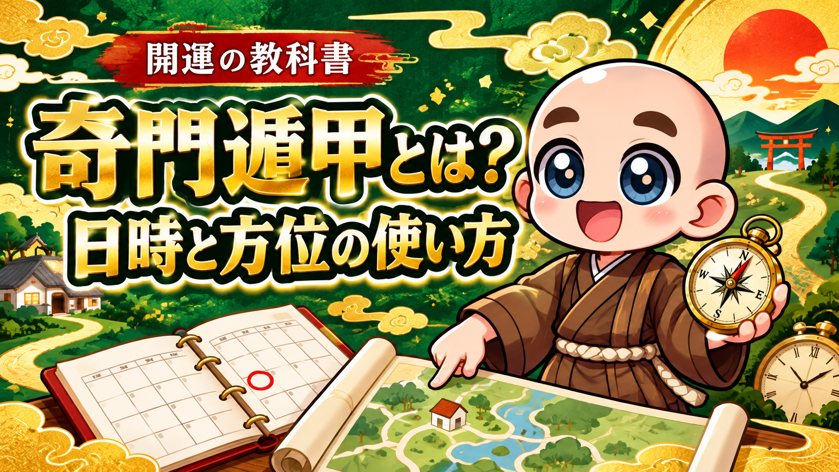 奇門遁甲とは？出かける日時と方位を、暮らしに使う方法の専用サムネイル