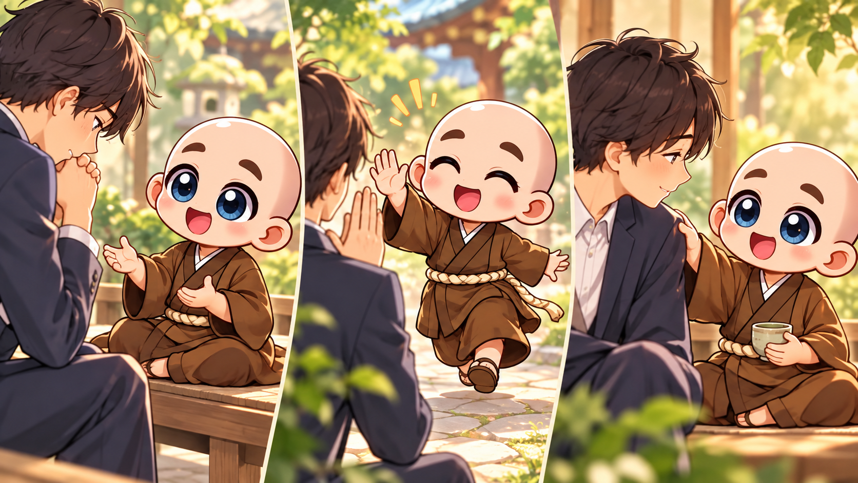 自然な長所を伝えるを公式キャラクターと生活場面で説明するイラスト