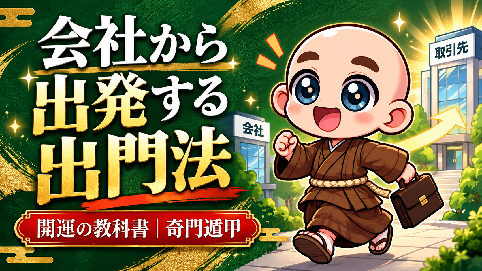 会社から出かけるときにも使える「出門法」｜出発前の準備と歩き方｜公式キャラクター入り専用サムネイル