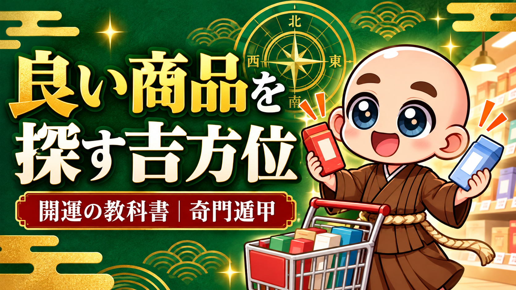良い買い物をしたいときに。お店へ出かける時間と方位を選んでみよう｜公式キャラクター入り専用サムネイル
