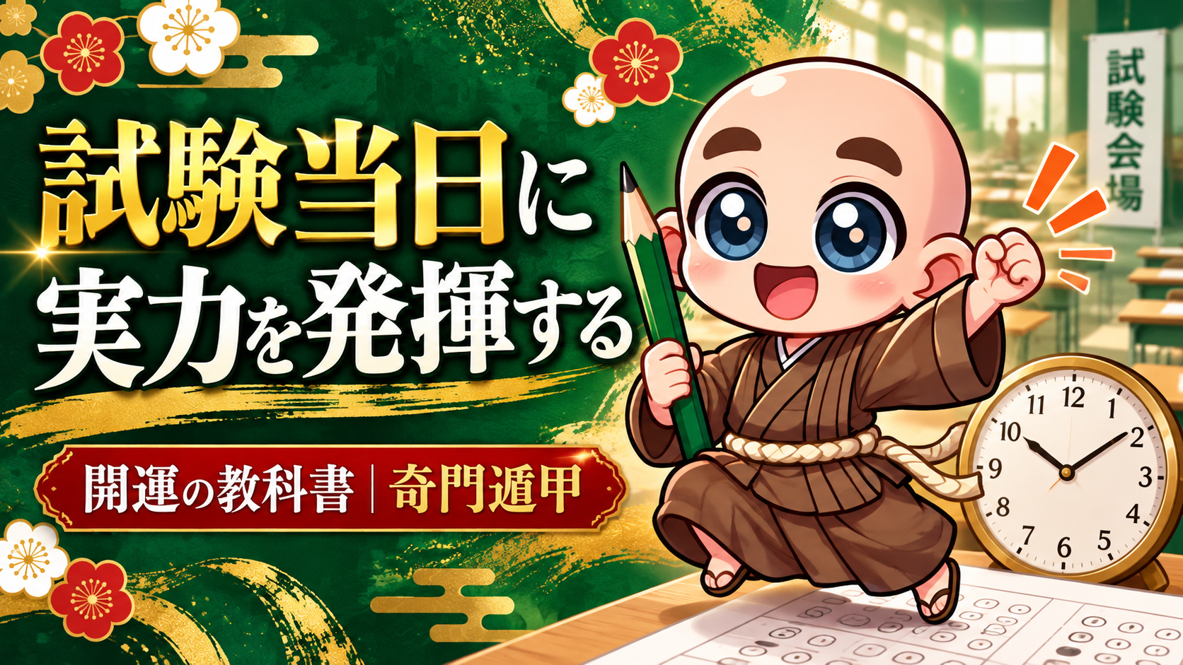 試験本番で、いつもの力を出したい。筆記と面接で考える吉方位｜公式キャラクター入り専用サムネイル