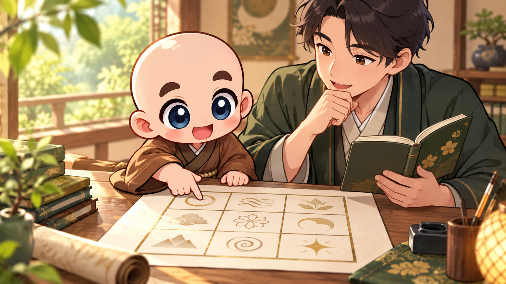 一つの記号だけで決めないを公式キャラクターと生活場面で説明するイラスト