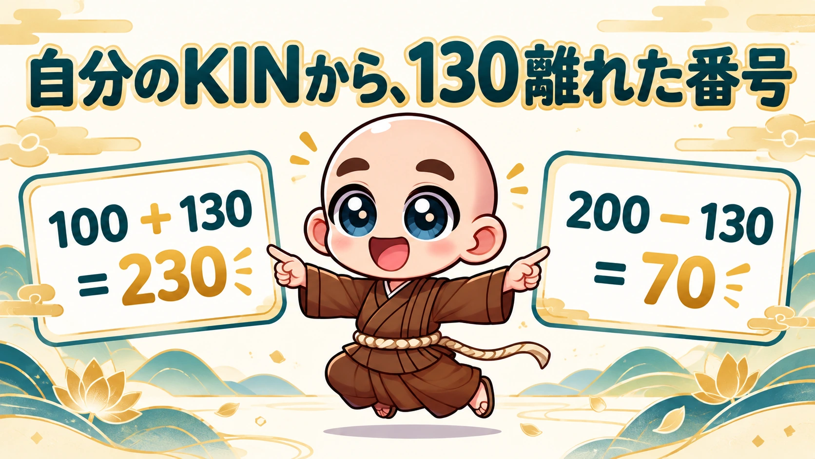 絶対反対KINは、自分のKINに130を足す・引く