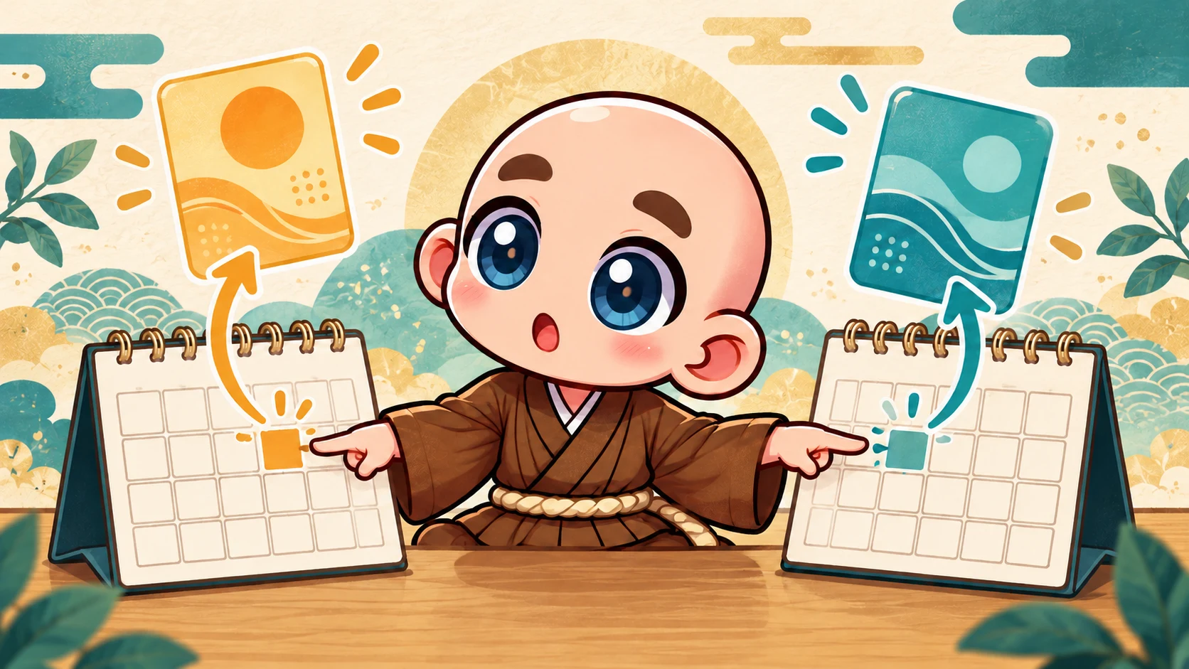 同じ日付でも数え方によって結果が変わるイメージ図