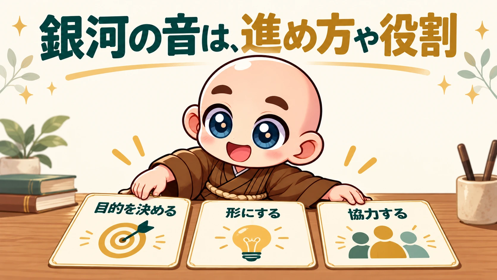 目的を決める、形にする、協力するなどの役割を考える