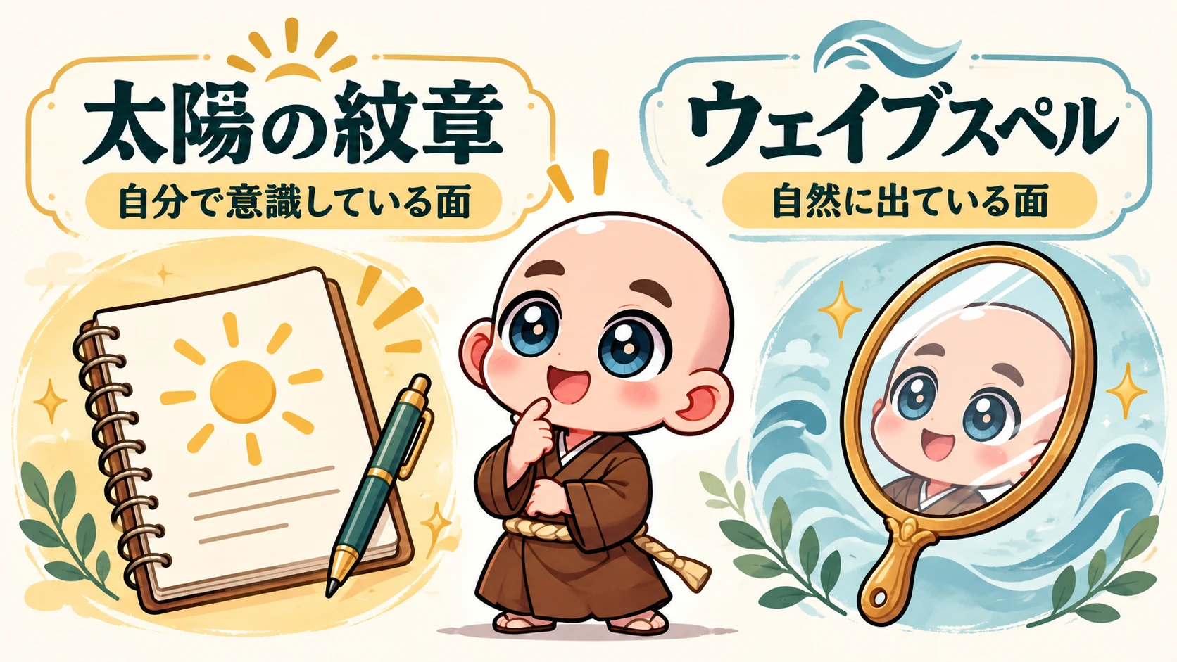 太陽の紋章は自分で意識している面、ウェイブスペルは自然に出ている面として読む